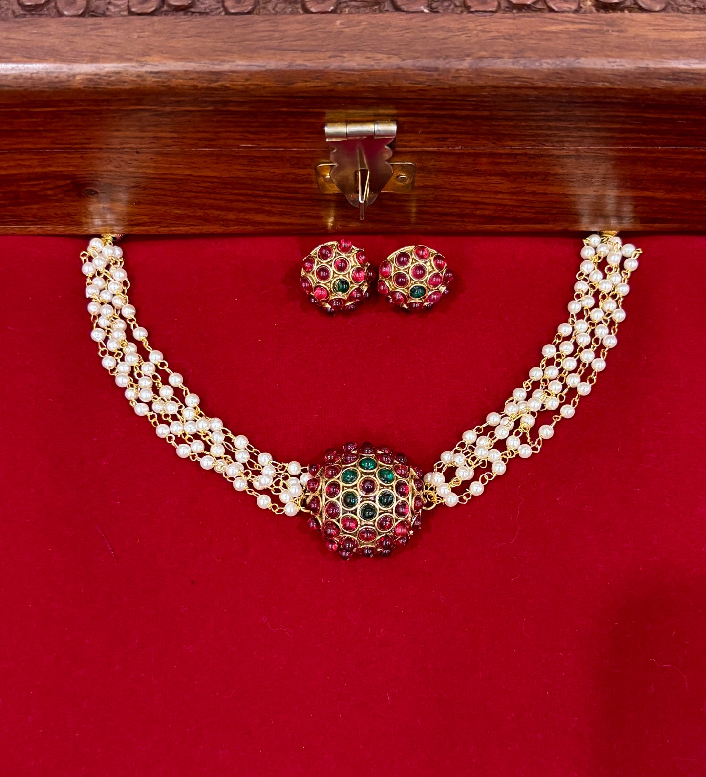 Ziya Kemp Half Ball Pearl Choker Set