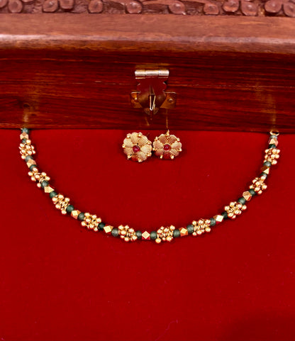 Vaibhavi Bead Cluster Short Necklace Set