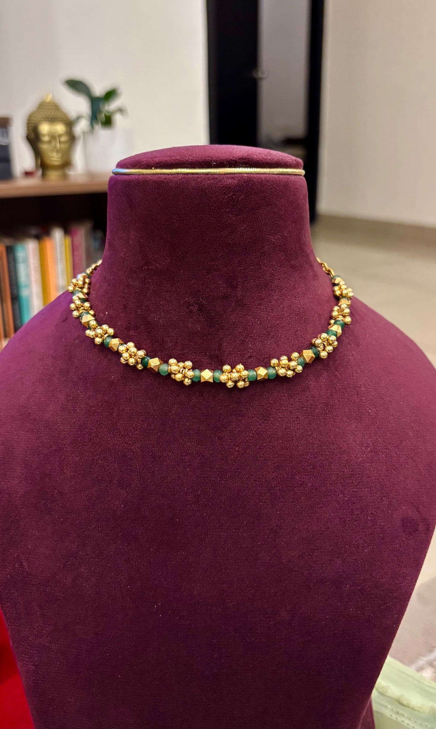 Vaibhavi Bead Cluster Short Necklace Set