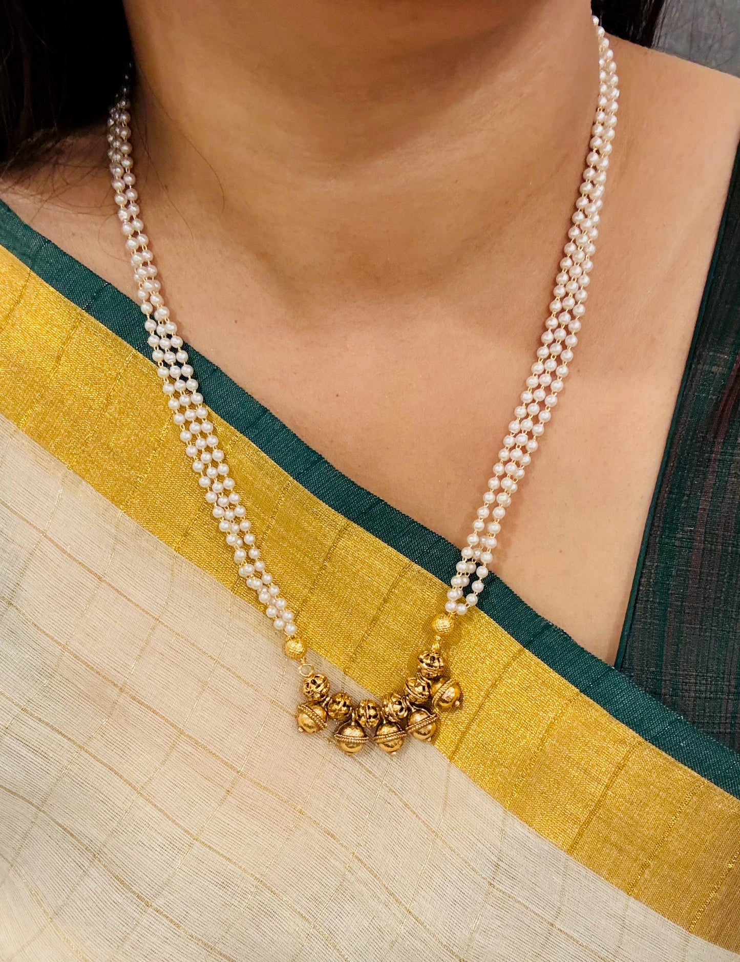 Mukta Long Pearl Haaram Set