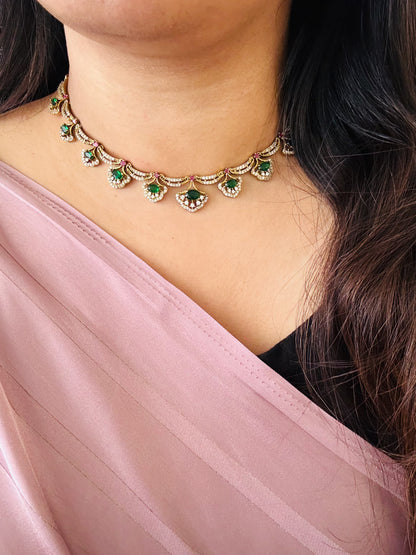 Zaina Victorian Diamond Necklace Set.