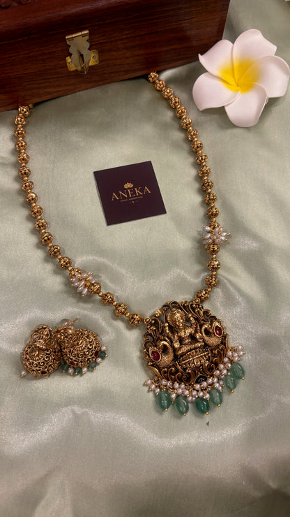Lakshmi Antique Beaded Pendant Haaram